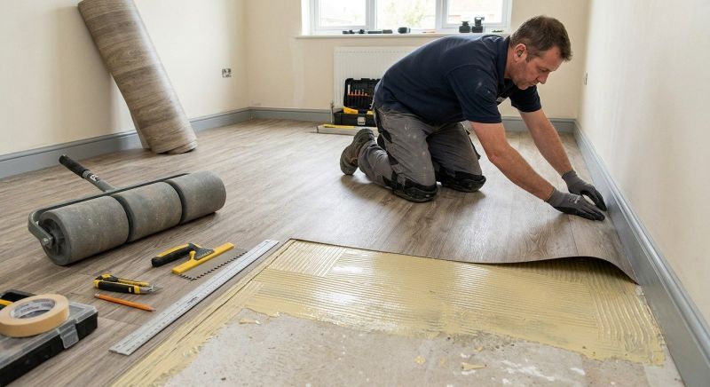 Sheet Vinyl Installation in Rhome, TX